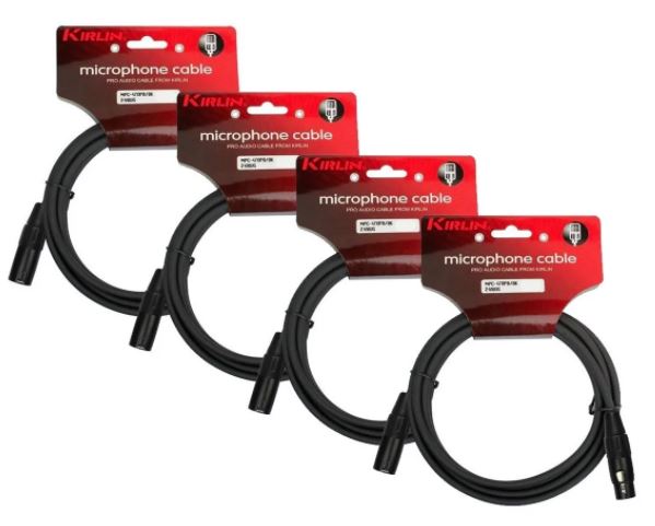 CABLE KIRLIN PACK 4 MICRÓFONO SERIE C XLR10M  MPC4-470PB-10 - 1