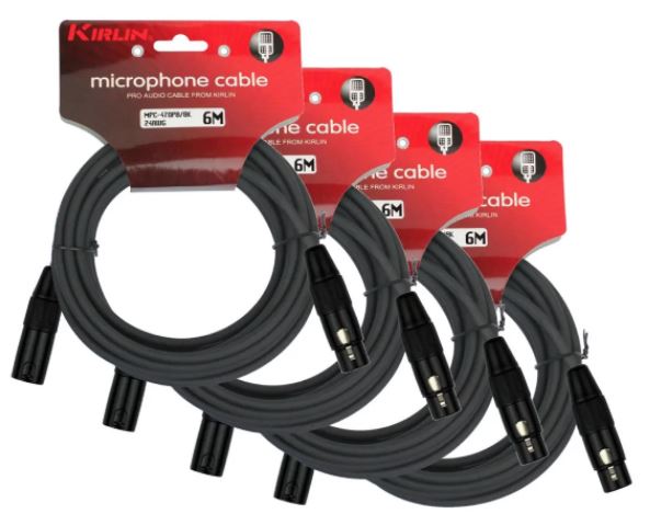 CABLE KIRLIN PACK 4 MICRÓFONO SERIE C XLR6M MPC4-470PB-6 - 1