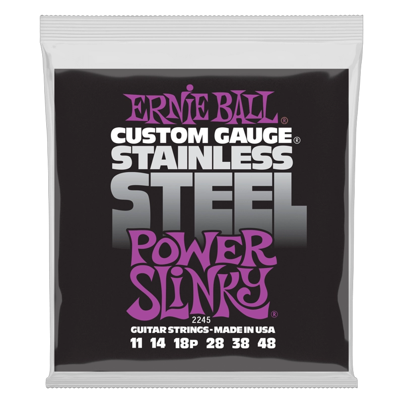 SET DE CUERDAS ERNIE BALL POWER SLINKY INOXIDABLE 11–48 - 1