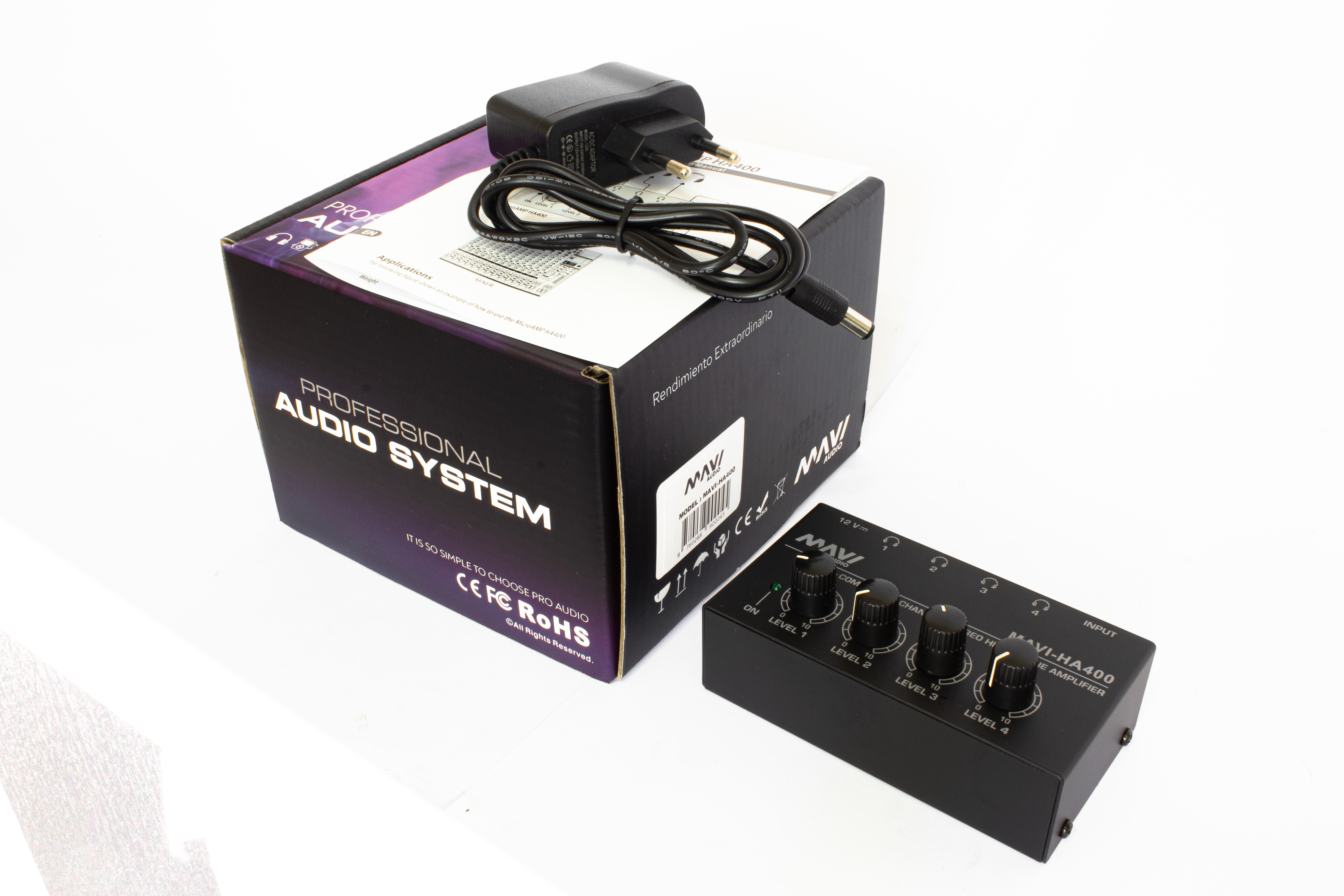AMPLIFICADOR ESTEREO DE AUDIFONOS MAVI ULTRA COMPACTO HA400 - 4