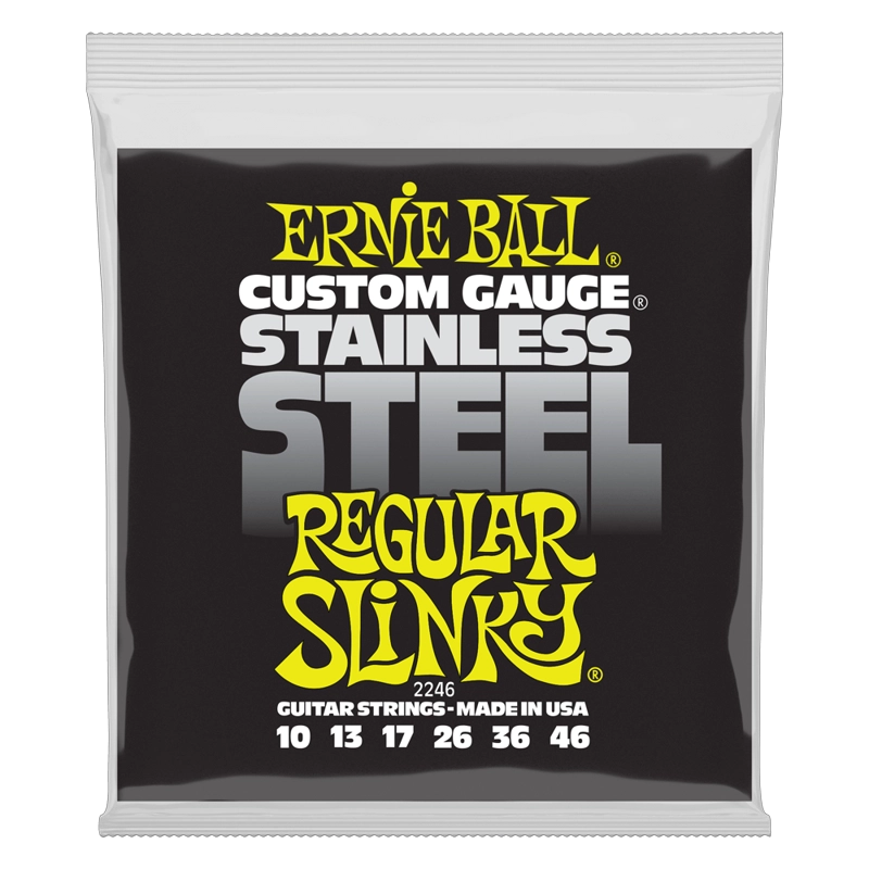 SET DE CUERDAS ERNIE BALL REGULAR SLINKY INOXIDABLE 10 – 46 - 1