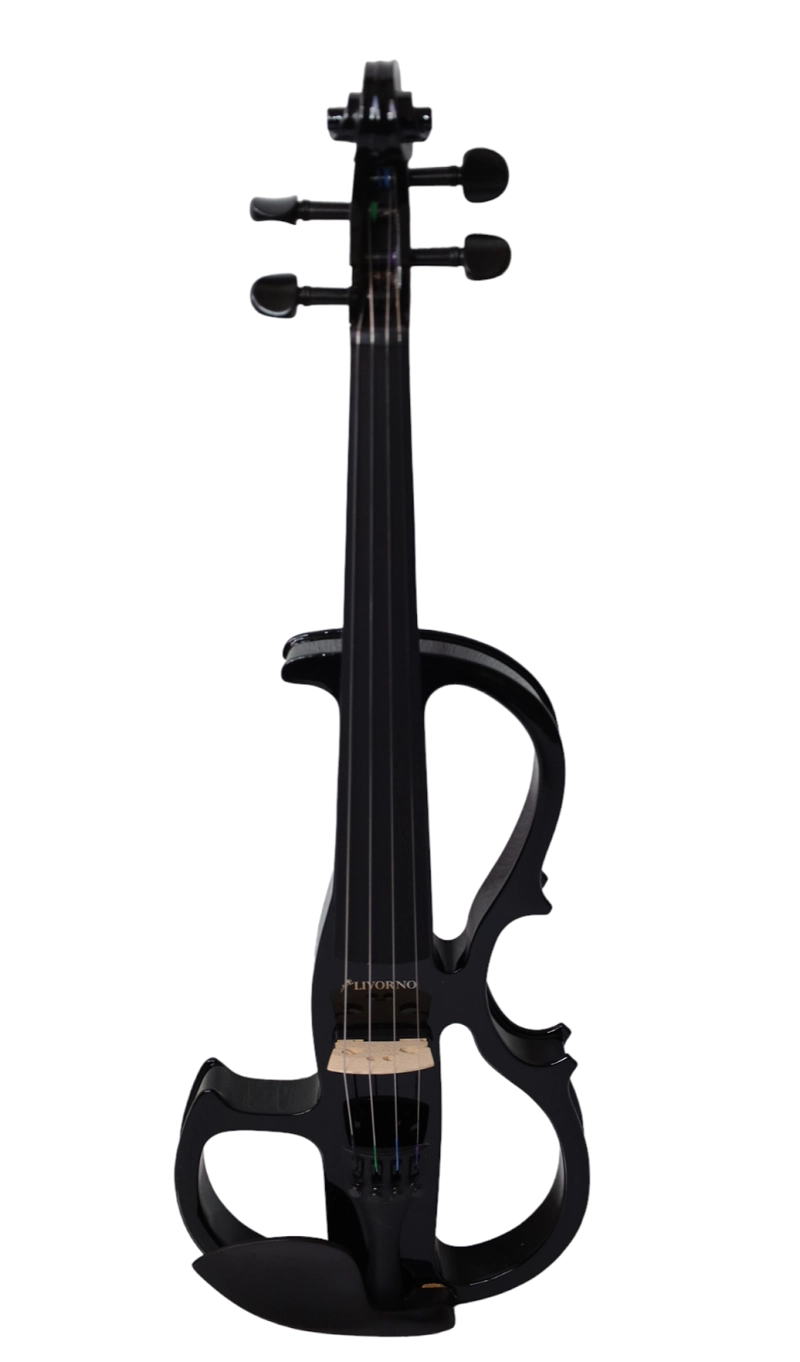 VIOLÍN LIVORNO ELÉCTRICO 4/4 NEGRO LIV-E-41BK - 1