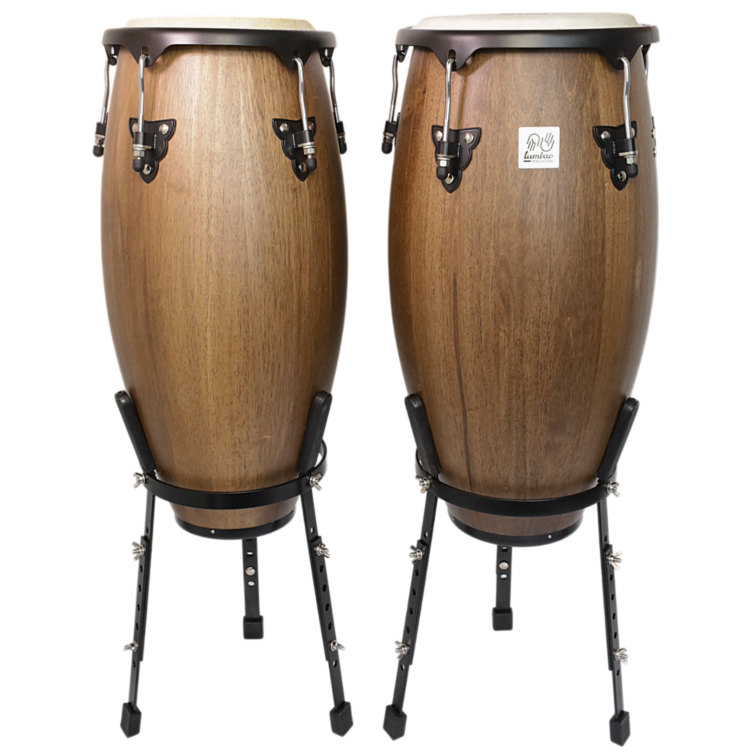 SET TUMBAO CONGA 10X11XH28'' CAFÉ MADERA + STAND - 1