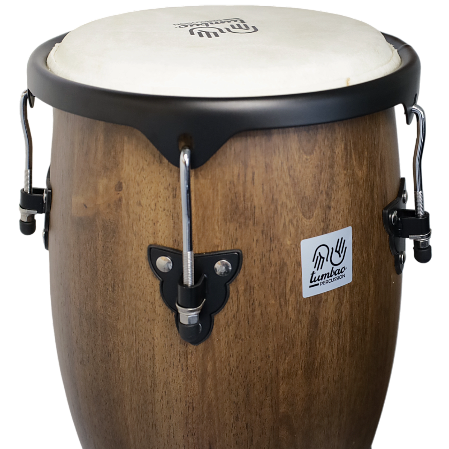 SET TUMBAO CONGA 10X11XH28'' CAFÉ MADERA + STAND - 2