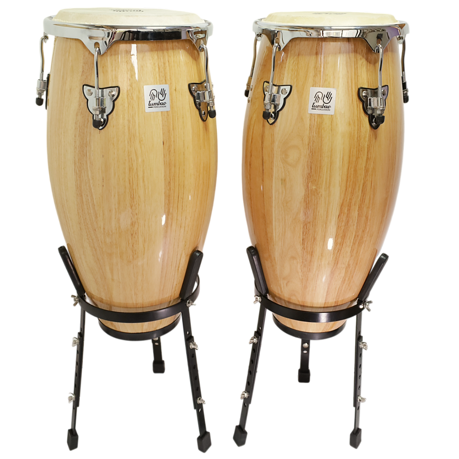 SET TUMBAO CONGA 10 & 11 XH28'' NATURAL + STAND - 1
