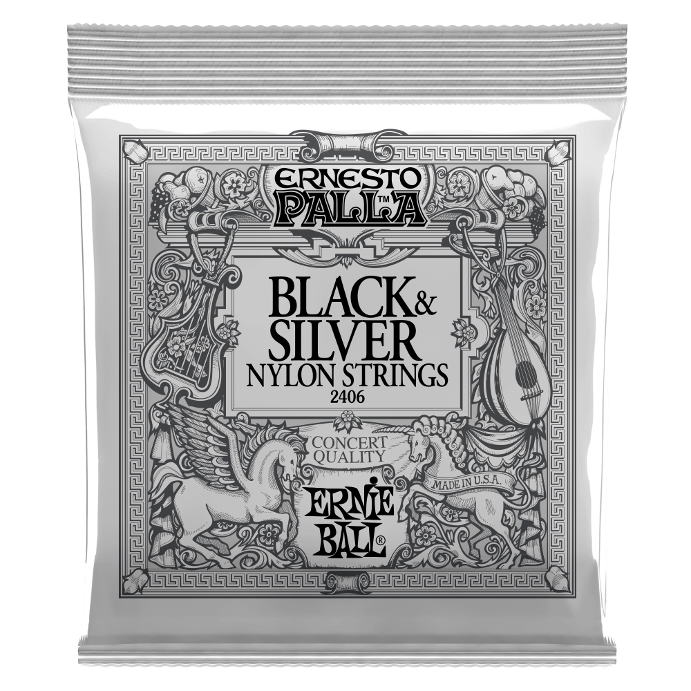 CUERDAS ERNIE BALL BLACK NYLON GUITARRA CLÁSICA ERNESTO PALLA 2406 - 1