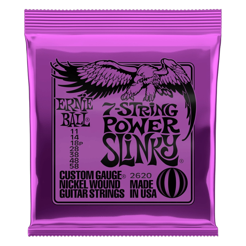 CUERDAS GUITARRA ELÉCTRICA ERNIE BALL DE 7 POWER SLINKY 11-58 2620 - 1