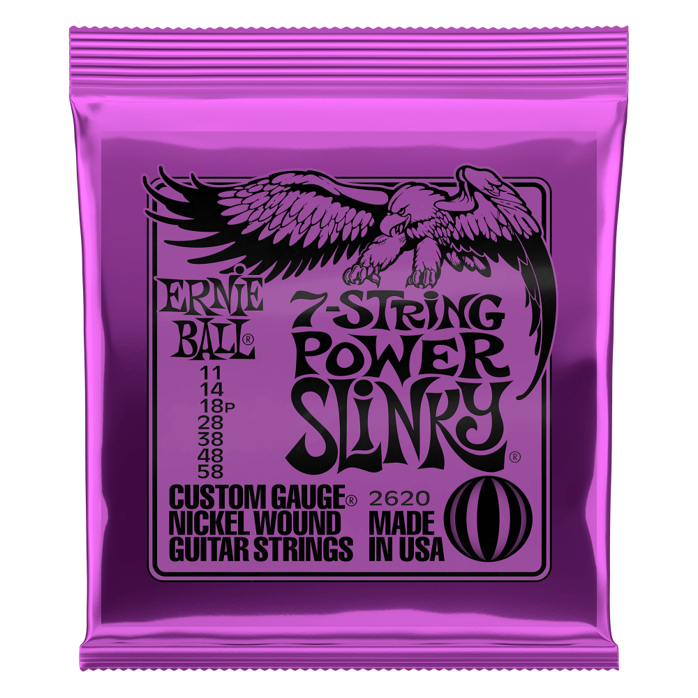 CUERDAS GUITARRA ELÉCTRICA ERNIE BALL DE 7 POWER SLINKY 11-58 2620 - 1