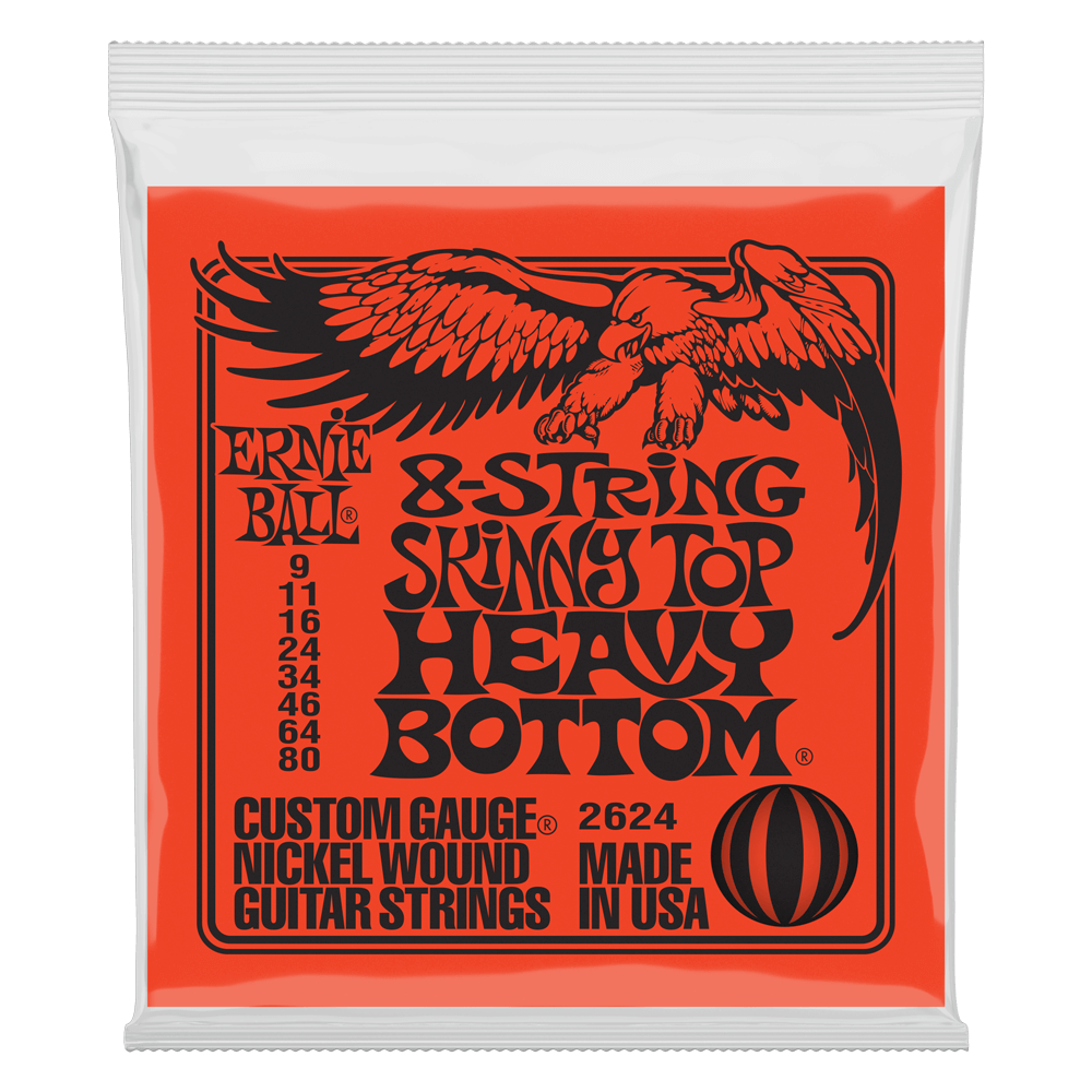 CUERDAS GUITARRA ELÉCTRICA ERNIE BALL DE 8 HEAVY BOTTOM 9-80 2624 - 1