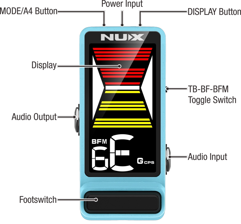 PEDAL NUX DE AFINACIÓN PARA GUITARRA Y BAJO NTU-3 MKII - 5