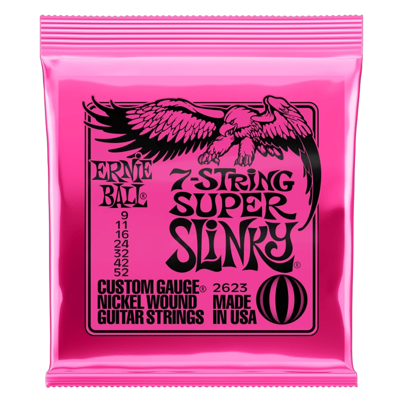 CUERDAS GUITARRA ELÉCTRICA ERNIE BALL DE 7 SUPER SLINKY 9-52 2623 - 1