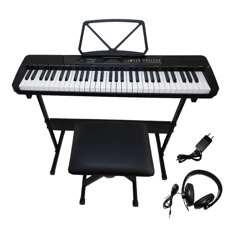 FULL PACK TECLADO TONIC 61 TECLAS + STAND + SILLA + AUD. TON-650 BK - 1