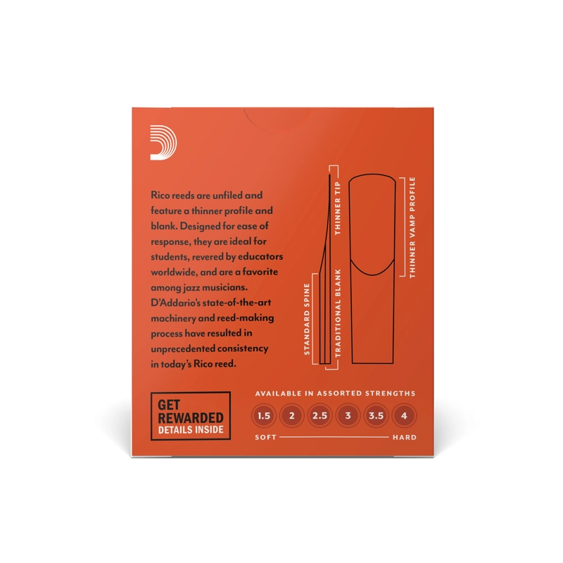 CAÑA SAXO SOPRANO 2.5 PACK 10 RICO RIA1025 DADDARIO - 3
