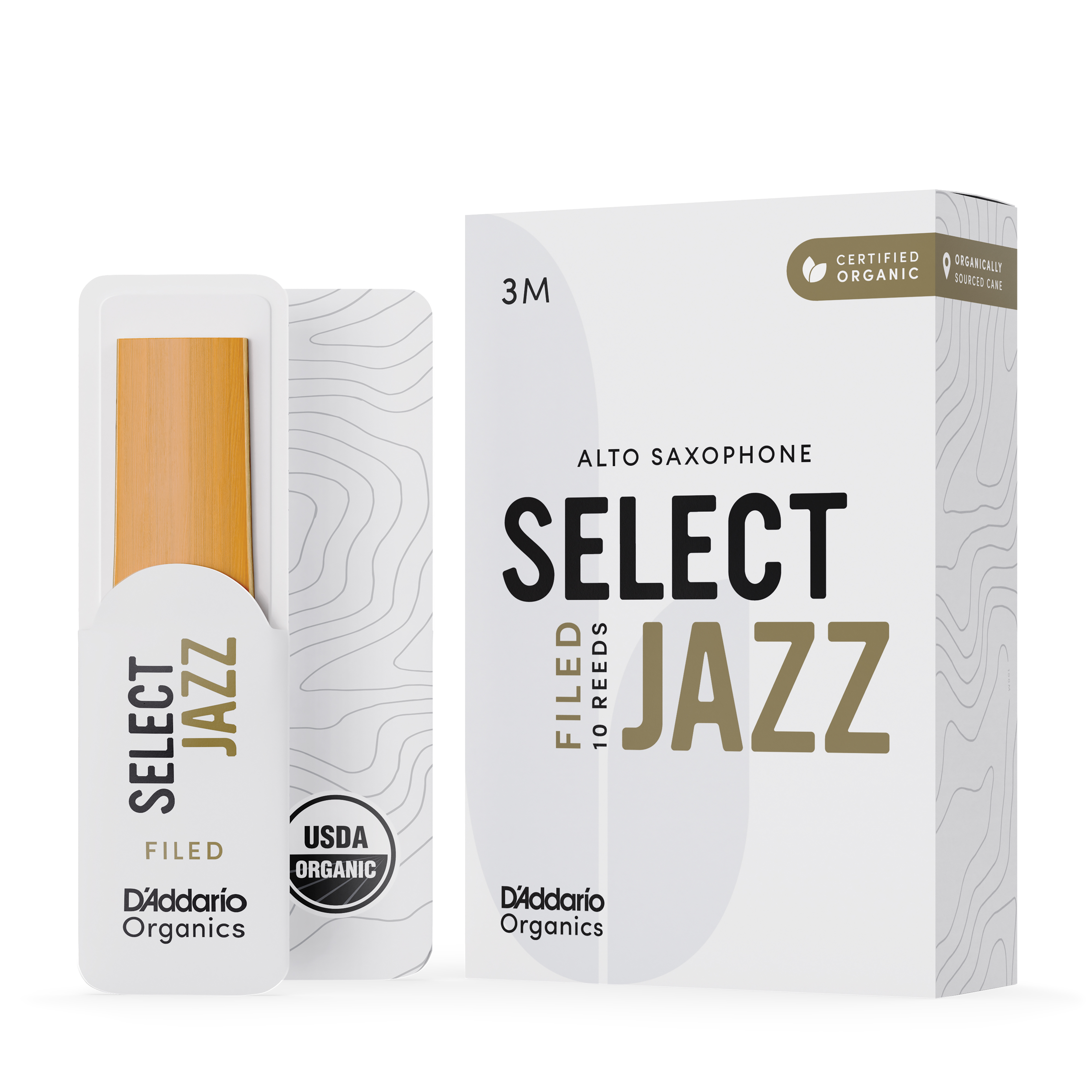 CAÑAS SAXO ALTO 3M ORGANIC JAZZ PACK 10 ORSF10ASX3M DADDARIO - 1