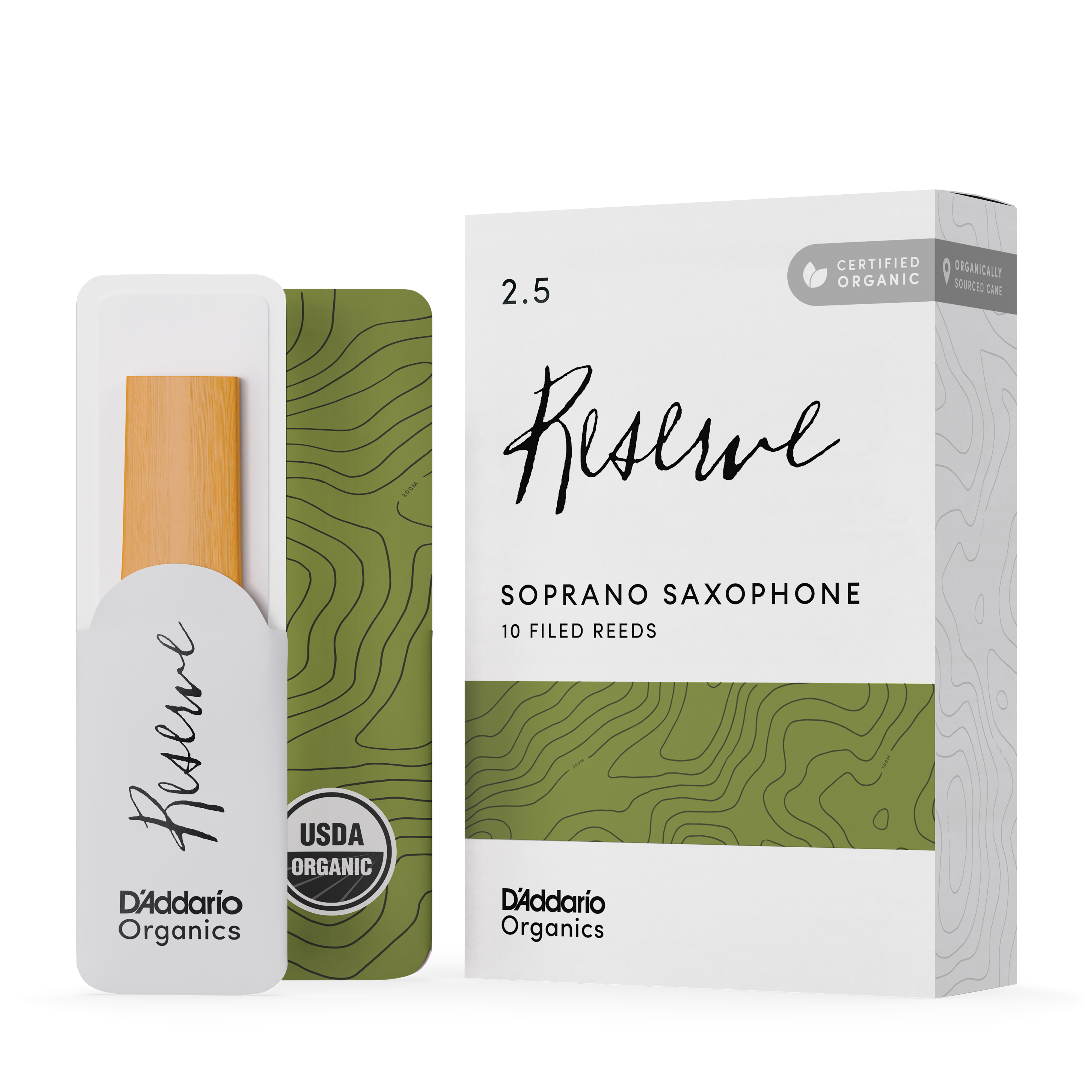 CAÑA DADDARIO SAXO SOPRANO 2.5 ORGANIC RESERVE PACK 10 ODIR1025 - 1