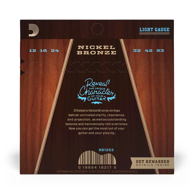 SET CUERDAS GUITARRA ACÚSTICA DADDARIO BRONZE 12-53 NB1253 - 3
