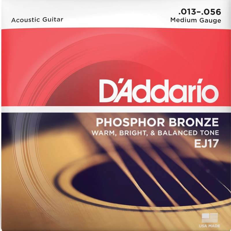 SET CUERDAS GUITARRA ACÚSTICA DADDARIO FÓSFORO BRONZE 13-56 EJ17 - 1