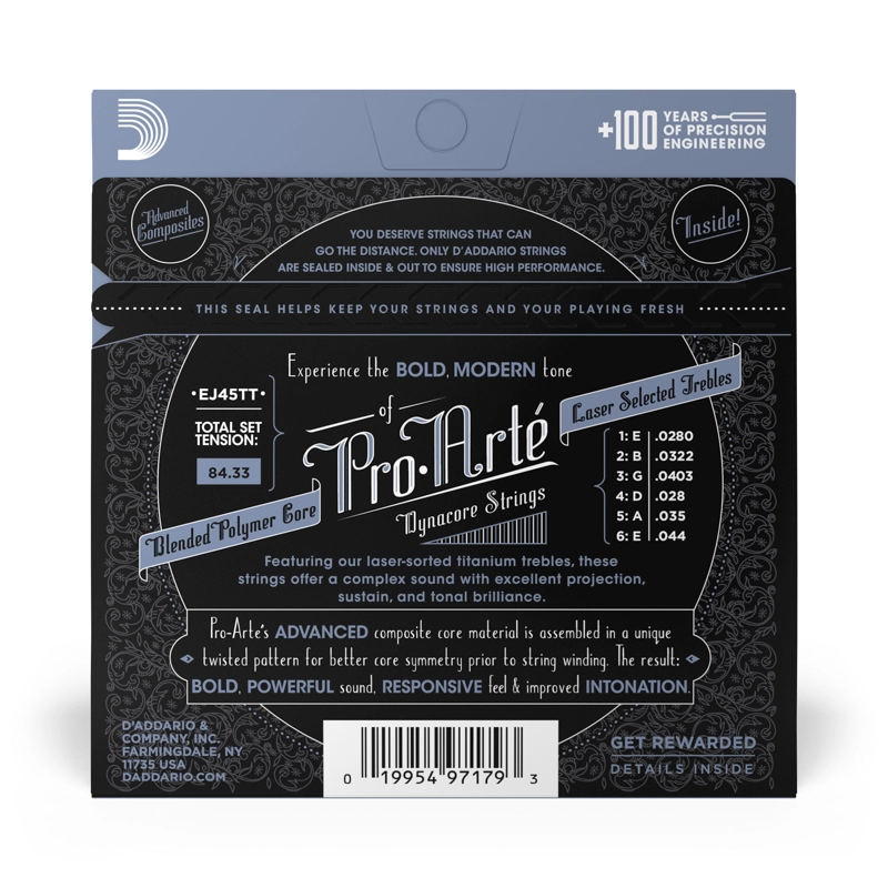 SET CUERDAS DADDARIO NYLON PRO-ARTÉ DYNACORE EJ45TT - 3