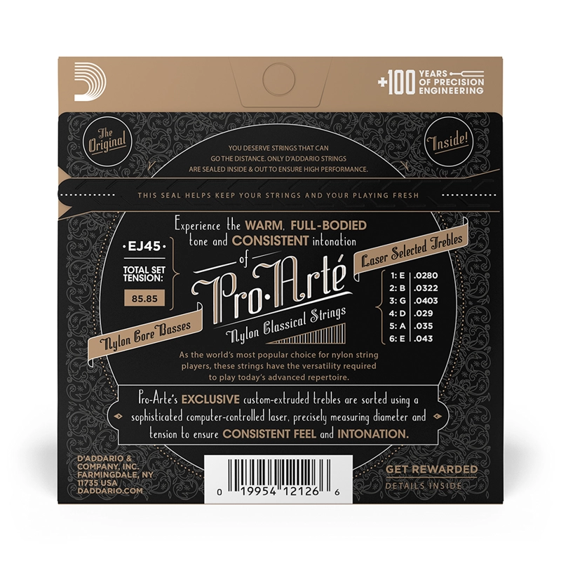 SET CUERDAS DADDARIO GUITARRA CLÁSICA PRO-ARTÉ EJ45 - 3