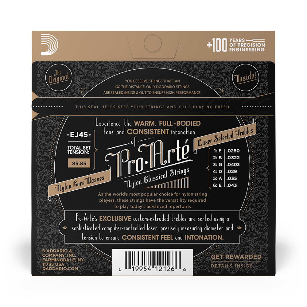 SET CUERDAS DADDARIO GUITARRA CLÁSICA PRO-ARTÉ EJ45 - 3
