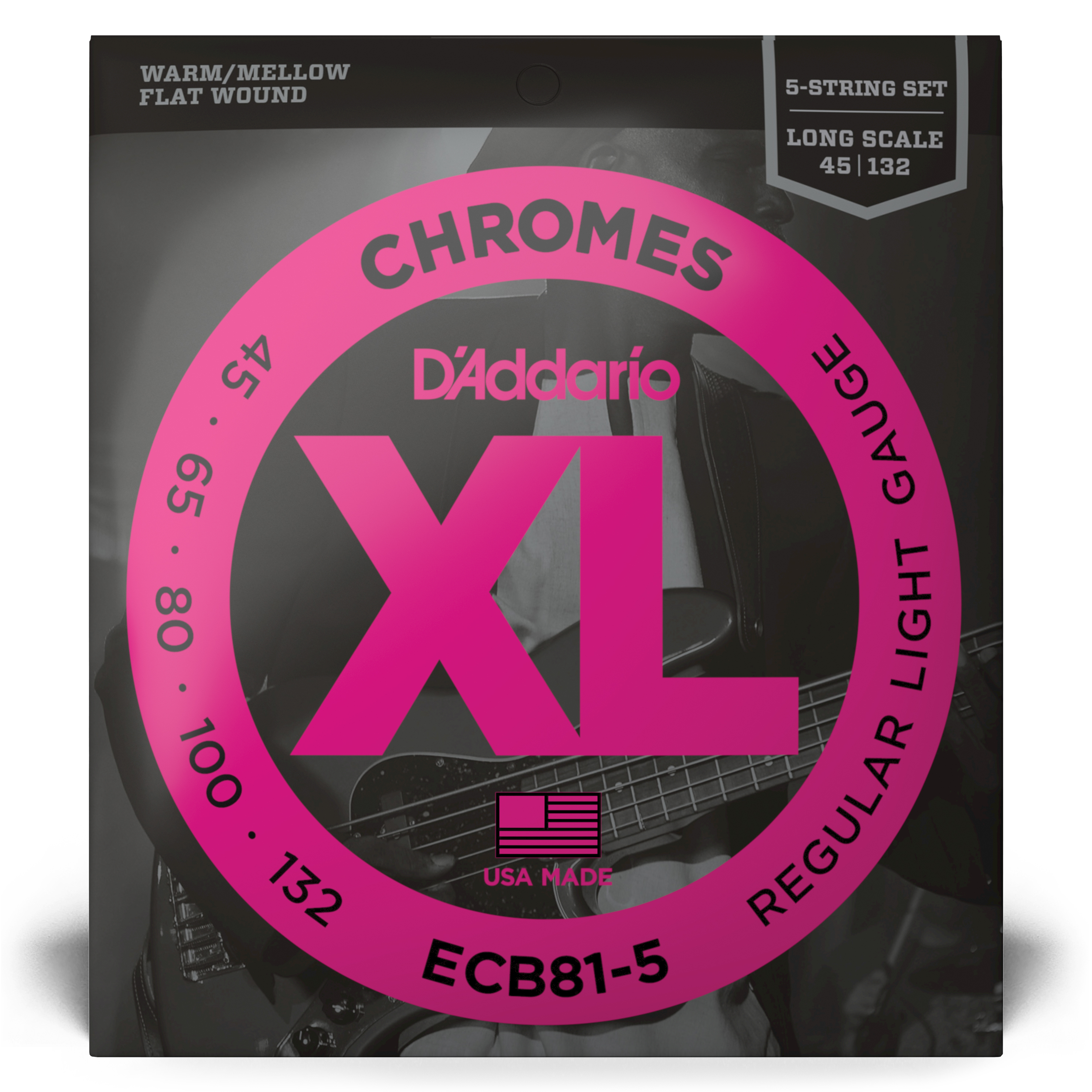 SET DE CUERDAS DADDARIO BAJO 45-132 5 STR CROMO ECB81-5 - 2