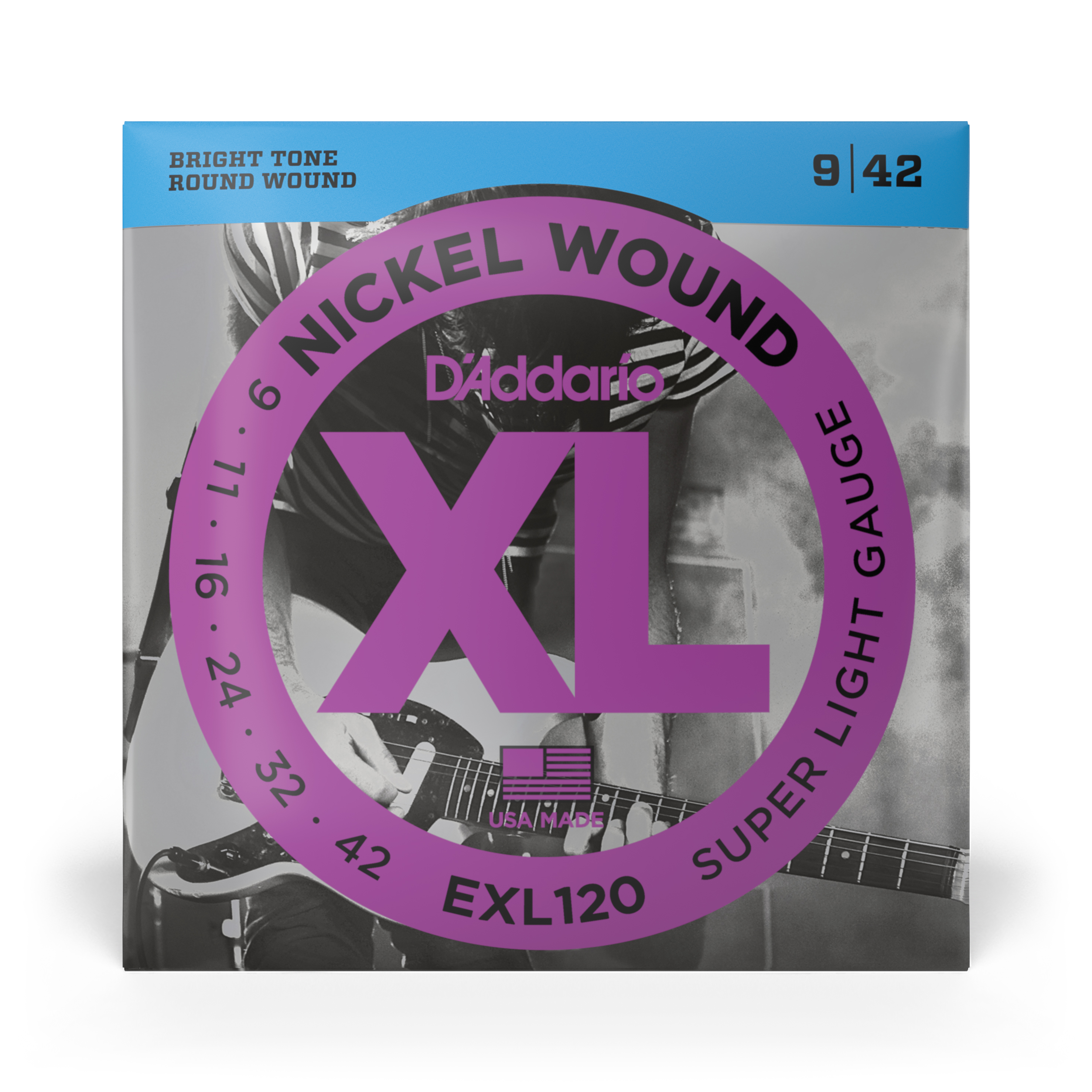 SET CUERDAS GUITARRA ELÉCTRICA DADDARIO 09-42 EXL120 - 1