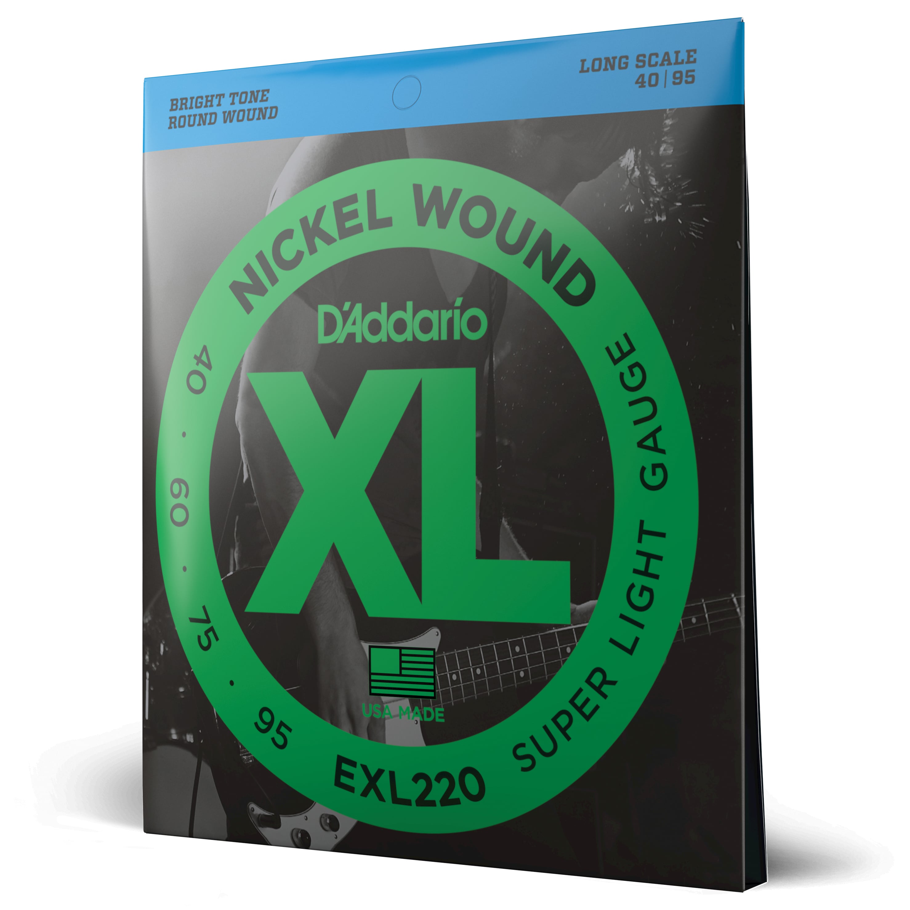 SET DE CUERDAS DADDARIO BAJO XL 40-95 LONG SCALE EXL220 - 1