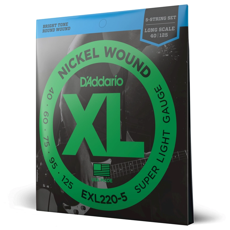 SET DE CUERDAS DADDARIO BAJO XL 40-125 LONG 5STR EXL220-5 - 1