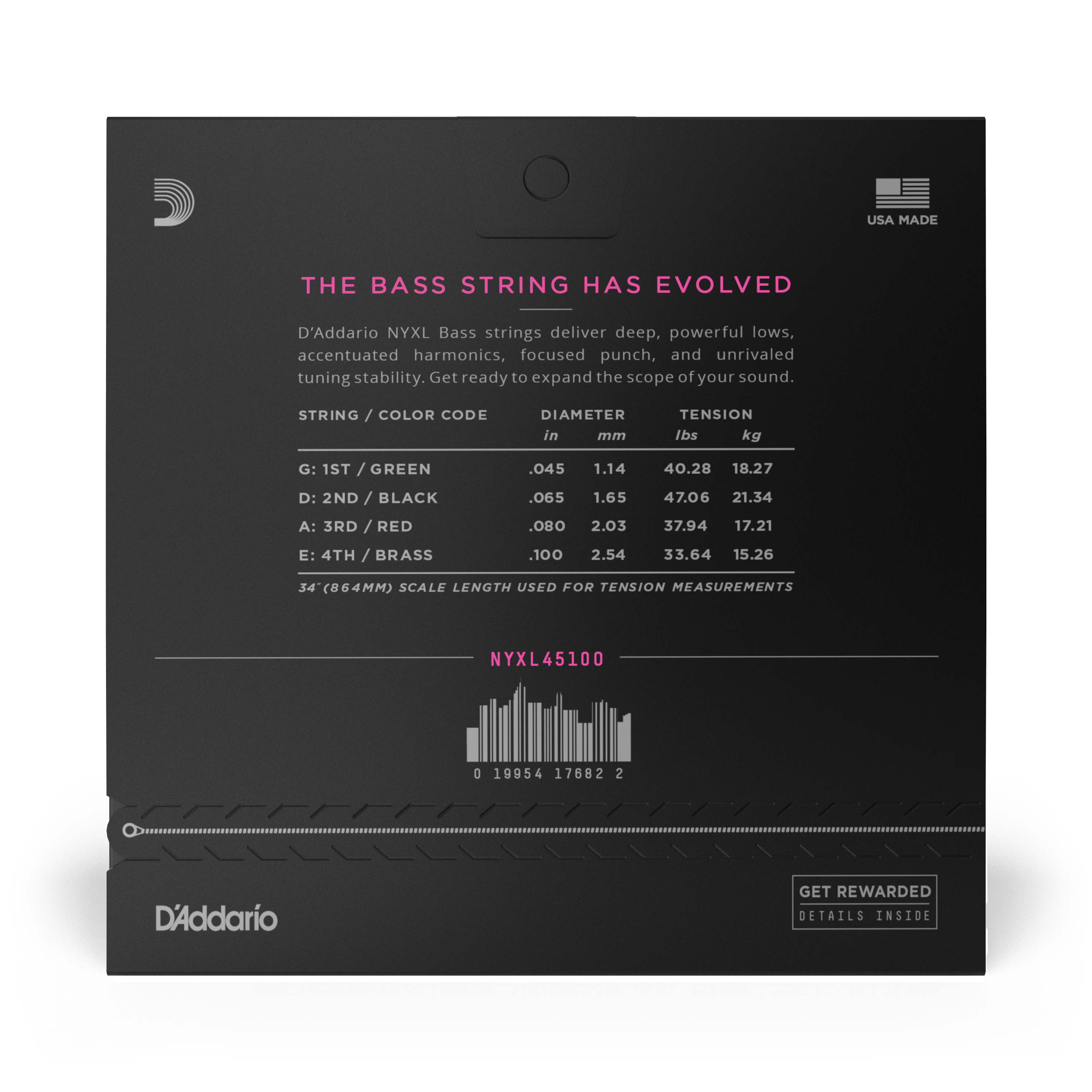 SET DE CUERDAS DADDARIO BAJO NYXL 45-100 LONG NYXL45100 - 3