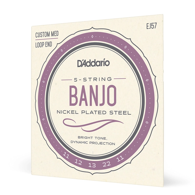 SET DE CUERDAS BANJO DADDARIO NICKEL CUSTOM EJ57 MED - 1