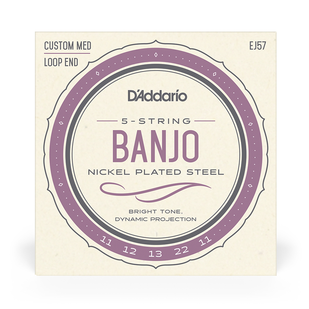 SET DE CUERDAS BANJO DADDARIO NICKEL CUSTOM EJ57 MED - 2