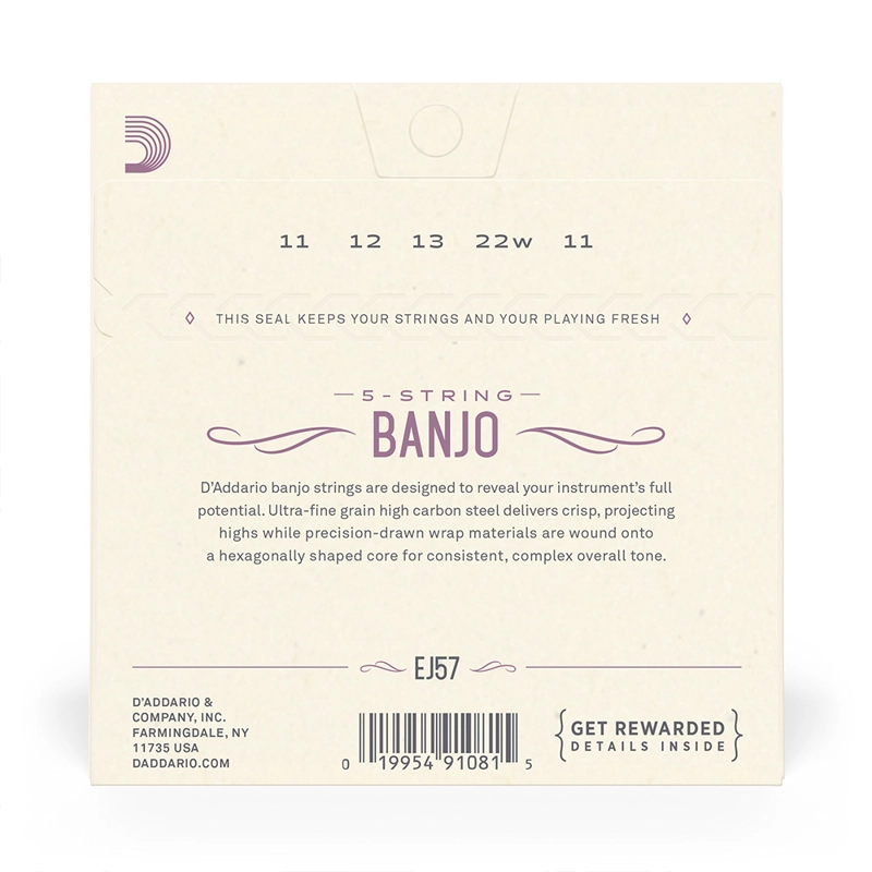 SET DE CUERDAS BANJO DADDARIO NICKEL CUSTOM EJ57 MED - 3