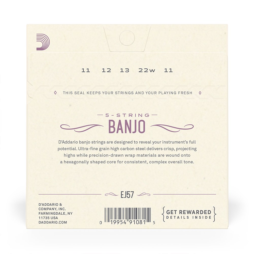 SET DE CUERDAS BANJO DADDARIO NICKEL CUSTOM EJ57 MED - 3