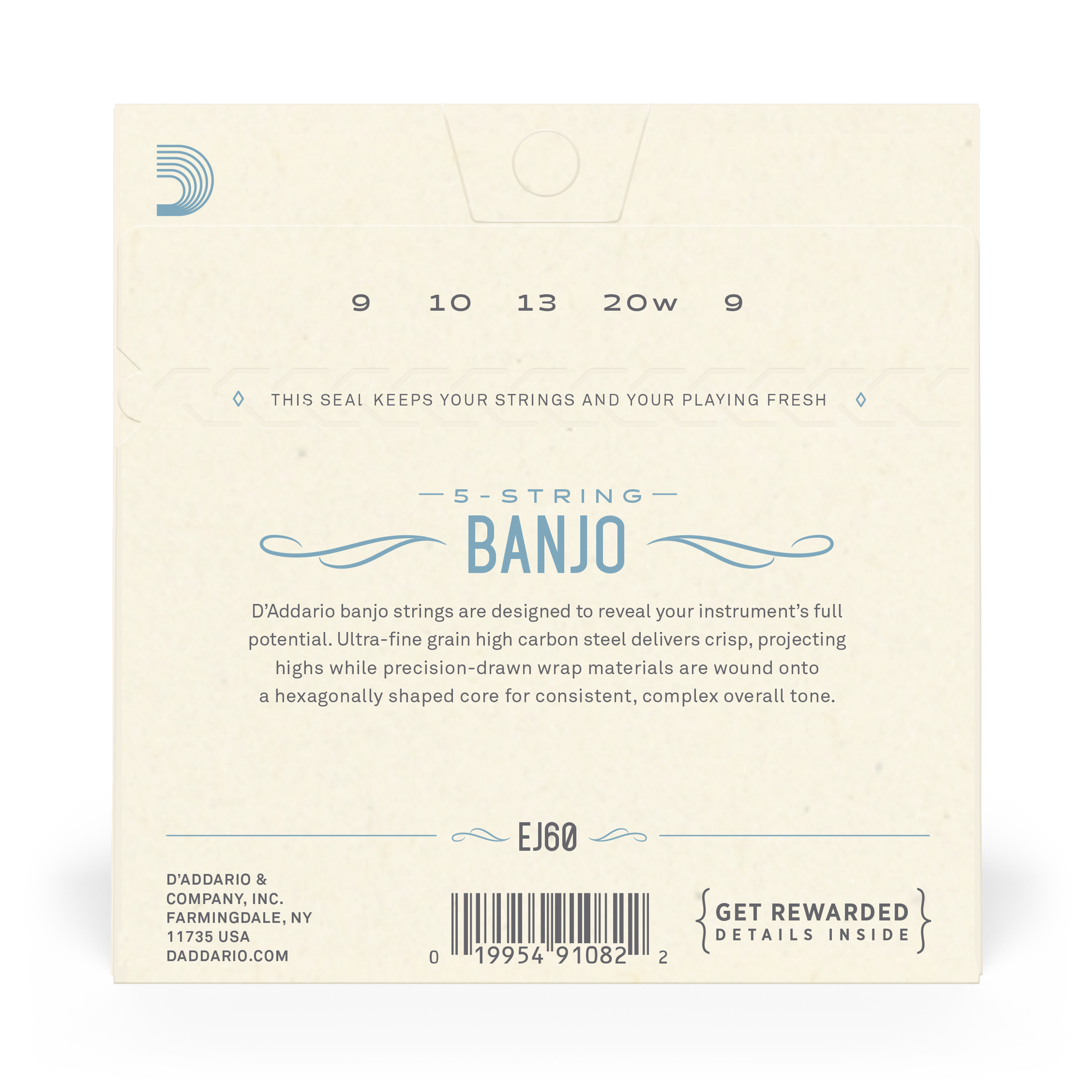 SET DE CUERDAS BANJO DADDARIO NICKEL WND 9-20 EJ60 LITE - 3