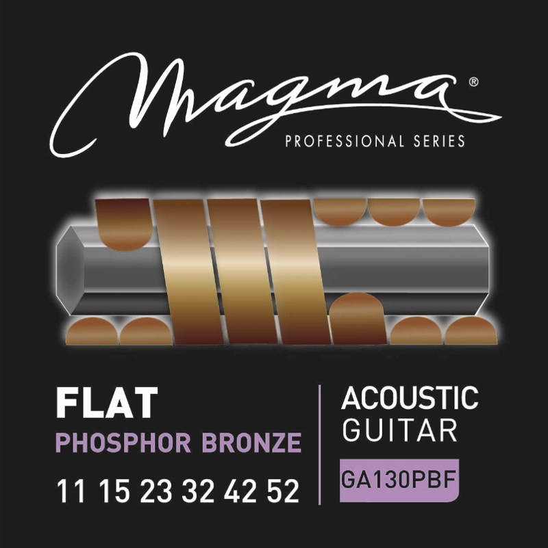SET CUERDAS MAGMA GUITARRA ACUSTICA FLAT GA130PBF - 1