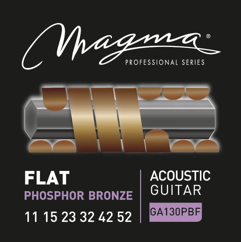 SET CUERDAS MAGMA GUITARRA ACUSTICA FLAT GA130PBF - 1