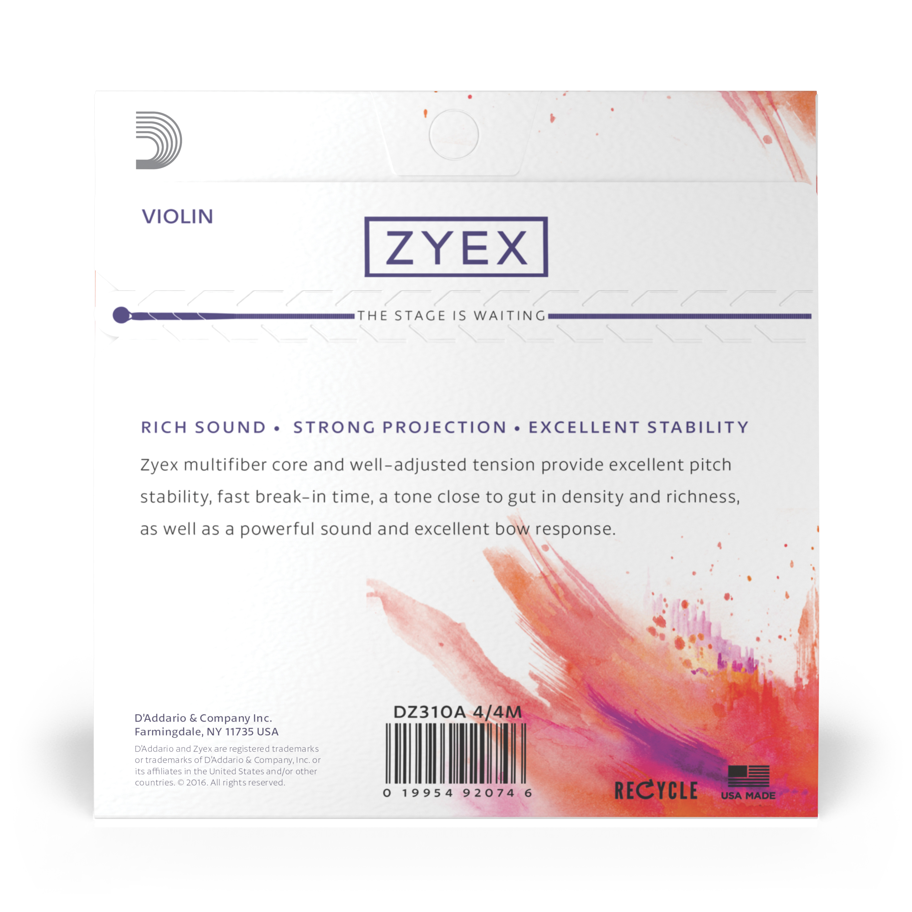 SET CUERDAS DADDARIO VIOLÍN 4/4 ZYEX ALUM DZ310A 4/4M - 3