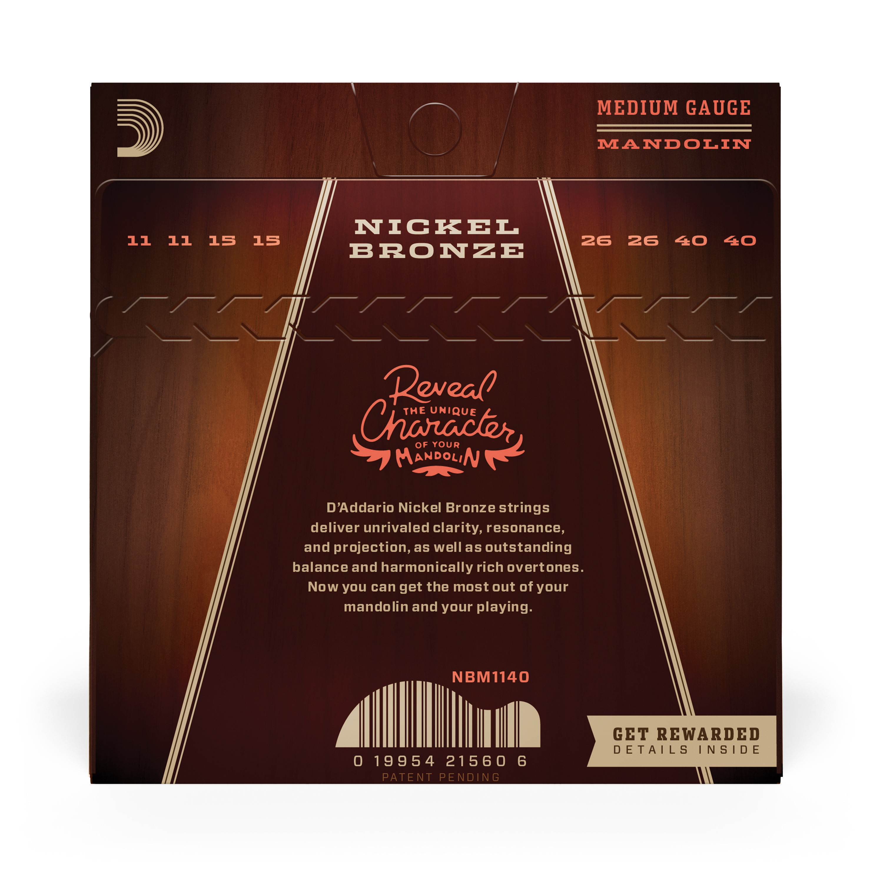 SET DE CUERDAS DADDARIO MANDOLÍNA BRONZE 11-40 NBM1140 - 3