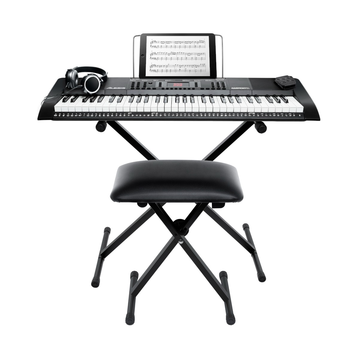 PACK ALESIS TECLADO+SILLÍN+ATRIL Y MICRÓFONO HARMONY 61 MK3 - 1