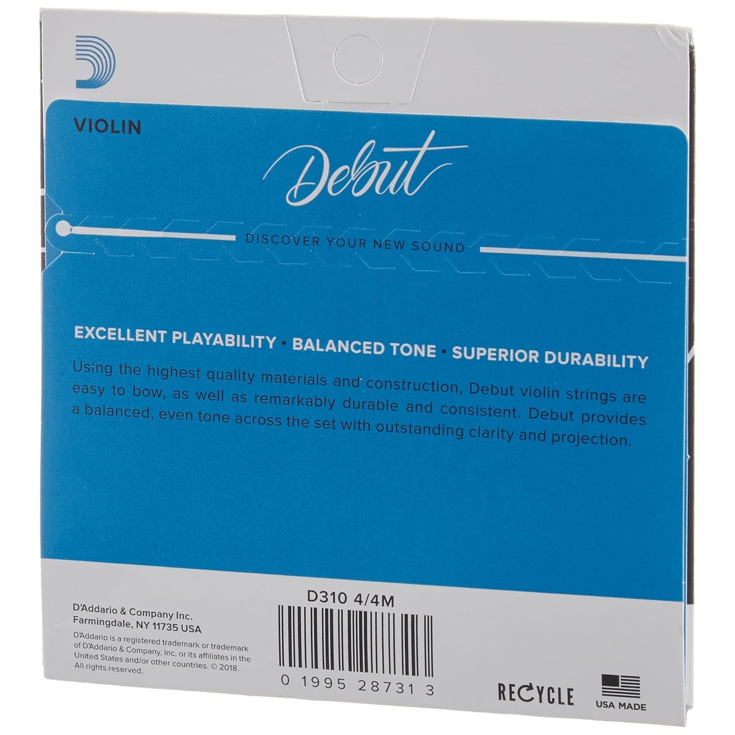 SET DE CUERDAS VIOLIN 4/4 DEBUT D310 4/4M DADDARIO - 2