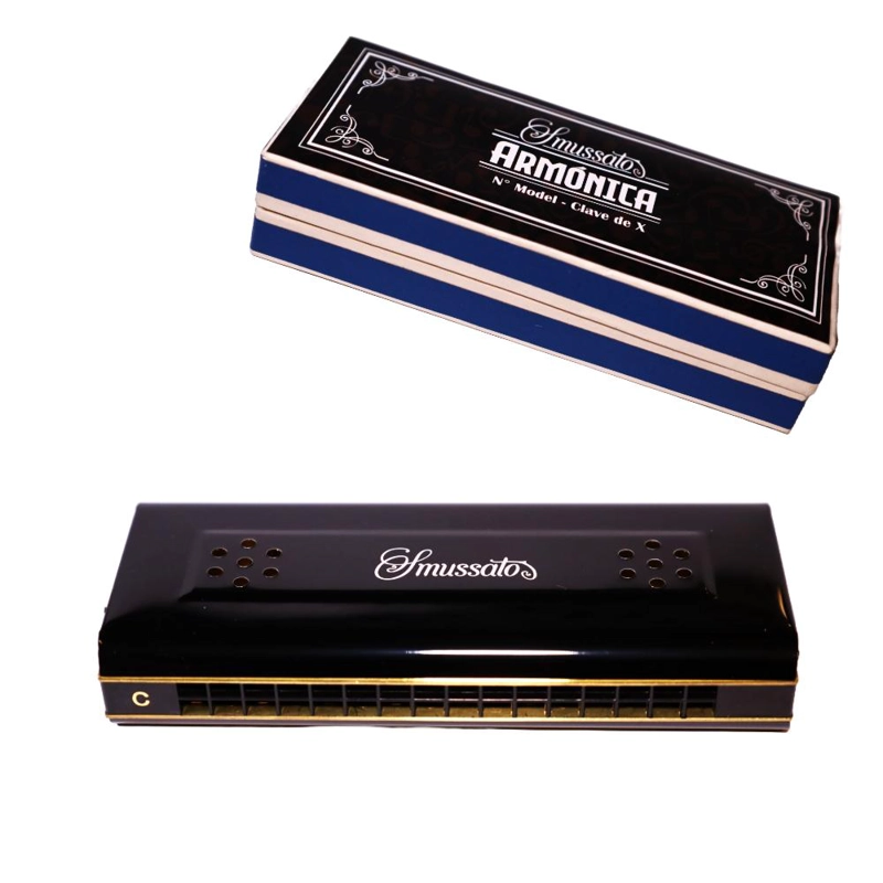 ARMÓNICA SMUSSATO 16 NOTAS DOBLE TONALIDAD SM16-2BK - 3