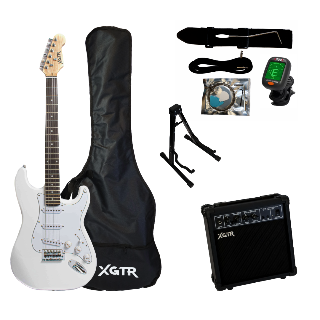 PACK GUITARRA ELÉCTRICA XGTR WHITE ST111 WH AMP 15W - 1