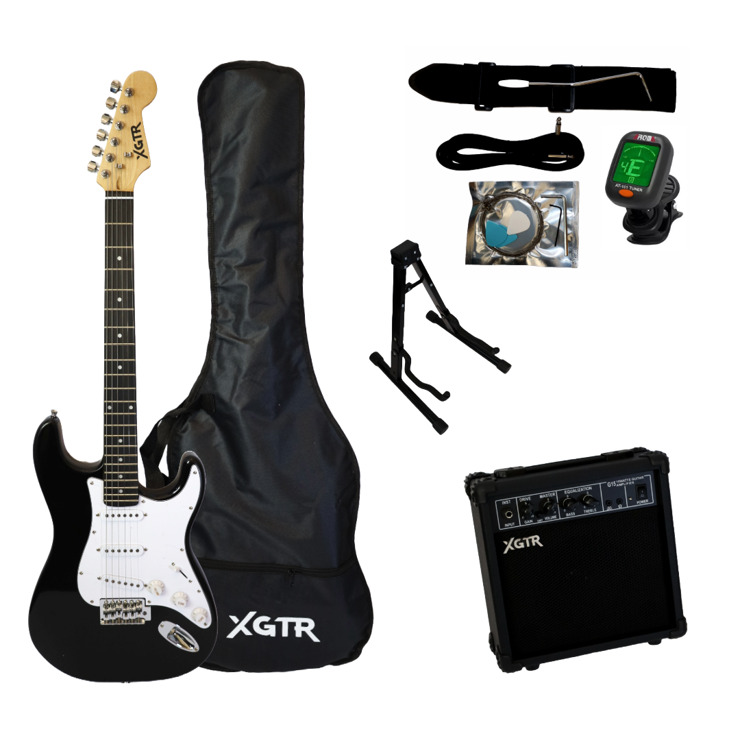 PACK GUITARRA ELÉCTRICA XGTR BLACK ST111 BK AMP 15W - 1