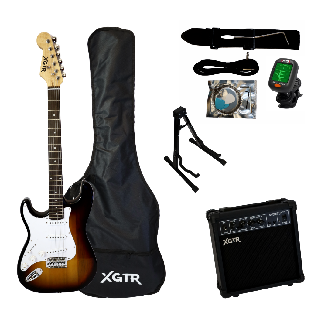 PACK GUITARRA ELÉCTRICA XGTR LEFTHAND SUNB. ST111 AMP 15W - 1