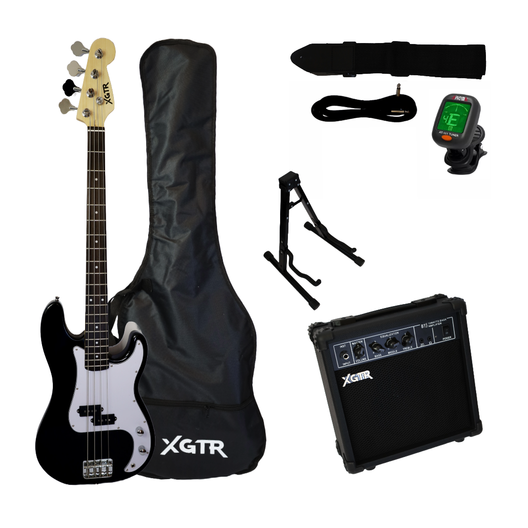 PACK BAJO ELÉCTRICO XGTR PRECISSION BLACK PB100 BK AMP 15W - 1