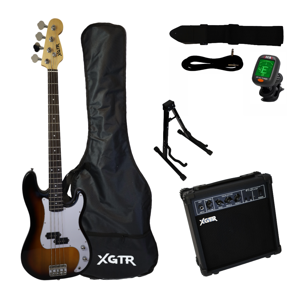 PACK BAJO ELÉCTRICO XGTR PRECISSIONSUNBURST PB100SB AMP 15W - 1