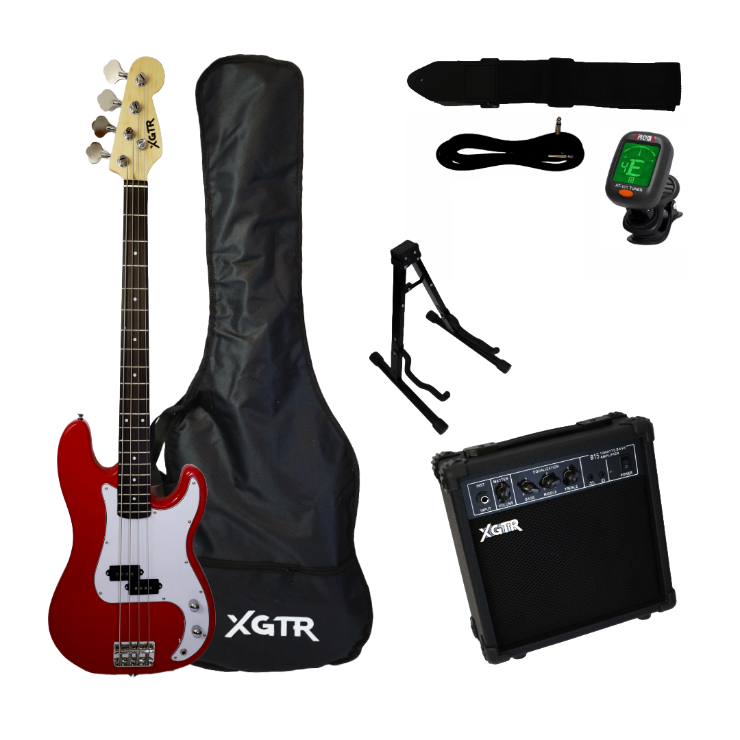 PACK BAJO ELÉCTRICO XGTR PRECISSION RED PB100 RD AMP 15W - 1