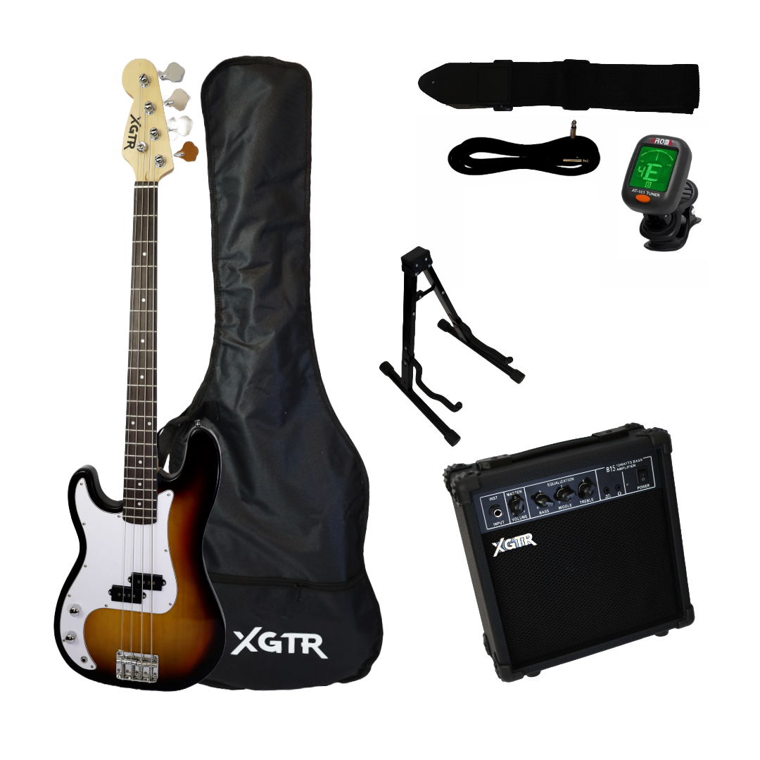 PACK BAJO ELÉCTRICO XGTR LEFTHAND PRECISION SUNBURST AMP 15W - 1