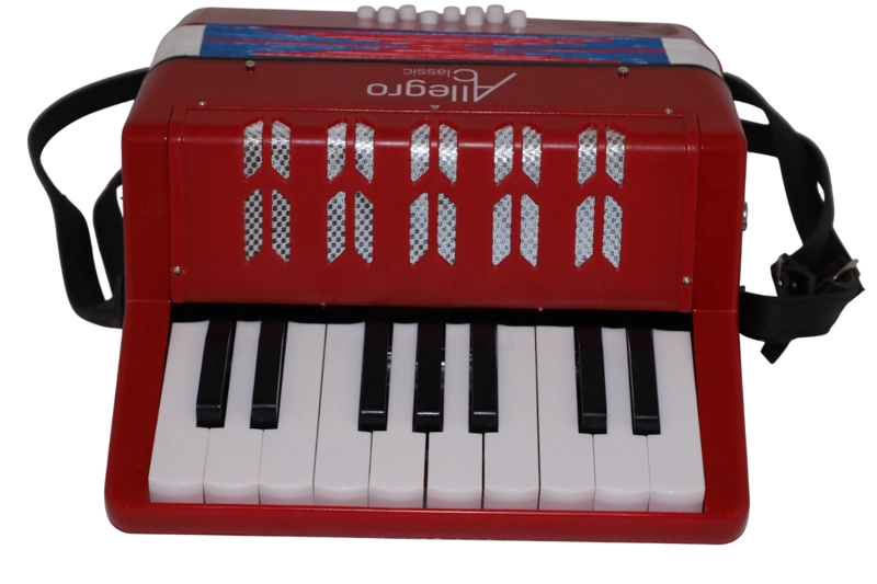 ACORDEON DE PLASTICO 17 TECLAS 8 BAJOS ALL104-1RD ALLEGRO - 1