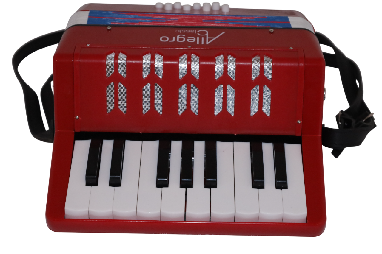 ACORDEON DE PLASTICO 17 TECLAS 8 BAJOS ALL104-1RD ALLEGRO - 1